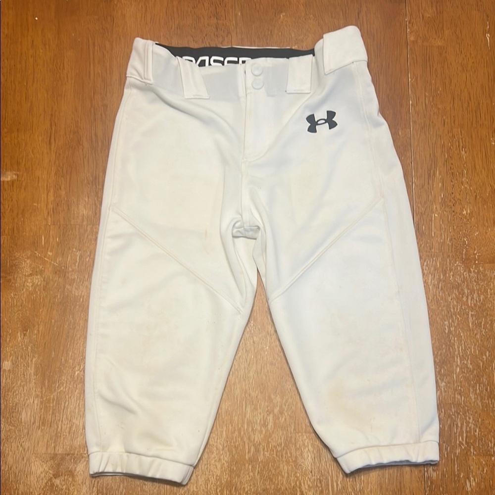 Under Armour Kids White Baseball Pants Size Youth Medium